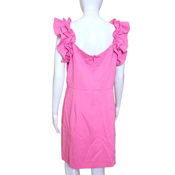 French Connection - Pink - Ruffled Fit & Flare Dress  - 12 - Picture 10 of 13